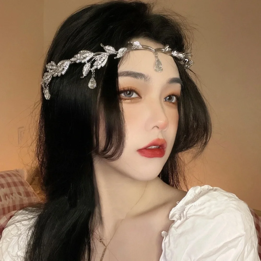 Elegant Silver Leaf Headband